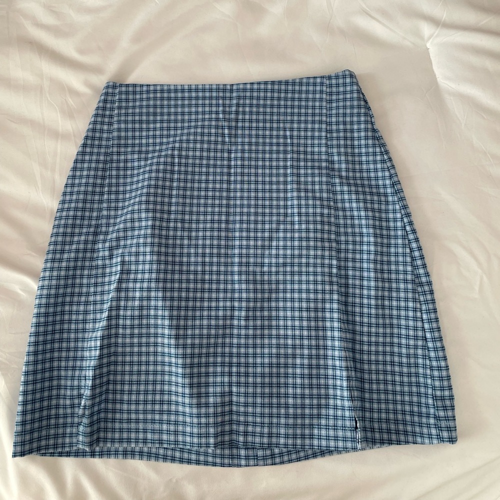 Brandy Melville Blue plaid pencil skirt, one size fits all.